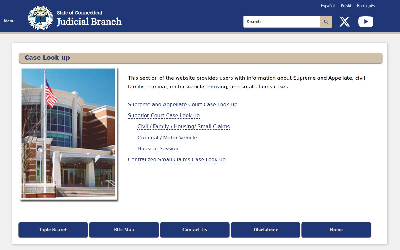 Guilford residents directory, Connecticut Judicial Branch case lookup