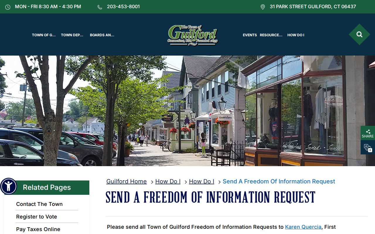 Guilford residents directory, Freedom of Information request route