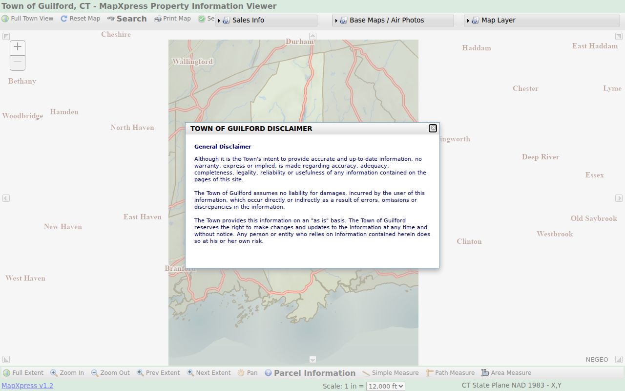 Guilford street directory MapXpress parcel and layer viewer