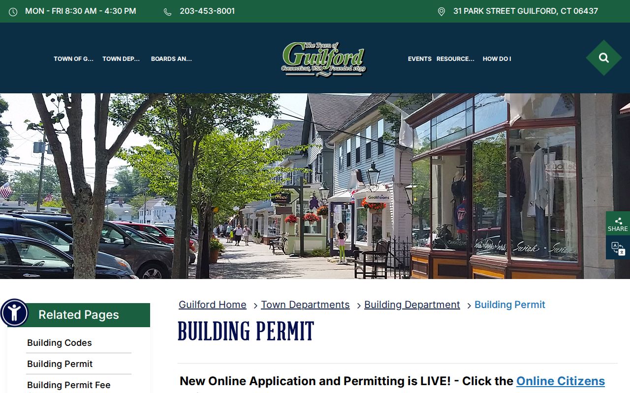 Guilford street directory building permit information
