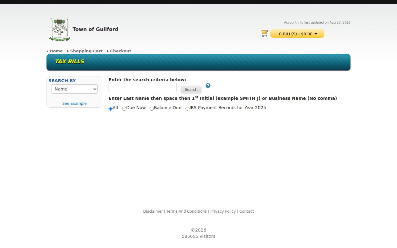 Guilford ZIP code directory MyTaxBill search